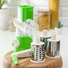 Овощерезка барабанная механическая Доляна Mandoline Slicer, 3 насадки, зелёная - Фото 10