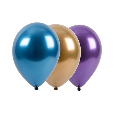 Воздушные шары латексные 12", 50 шт., ХРОМ, МИКС