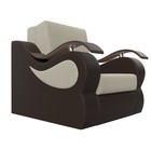 Кресло-кровать «Меркурий», механизм аккордеон, цвет рогожка корфу 02 / коричневая экокожа - Фото 3