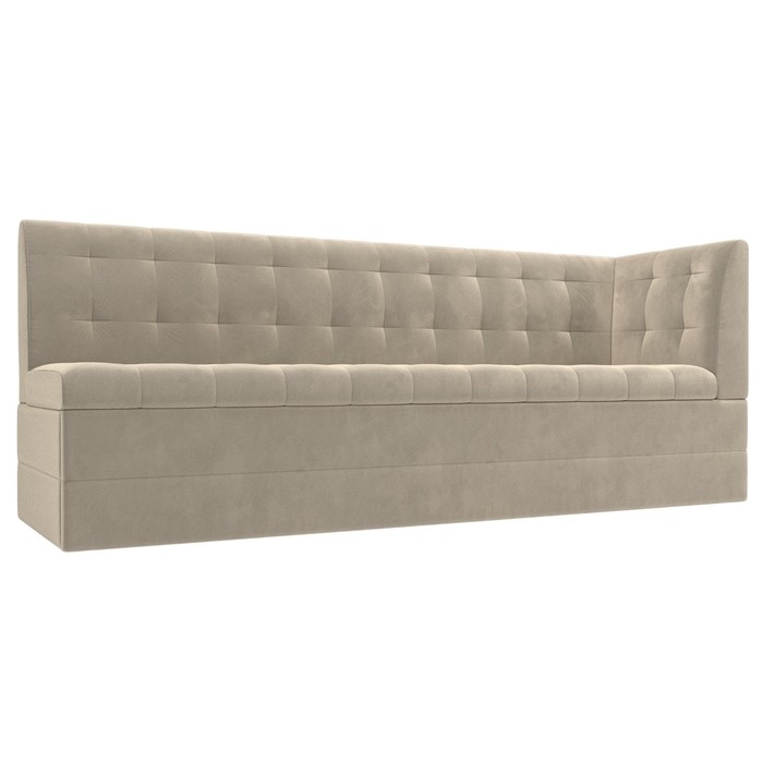 Кухонный диван «Бриз с углом», микровельвет, правый угол, цвет бежевый - фото 1907090125