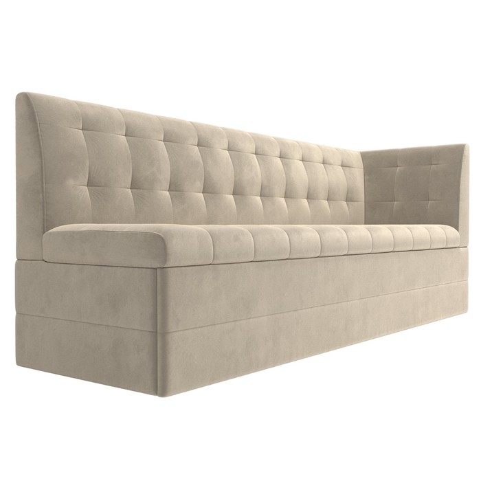 Кухонный диван «Бриз с углом», микровельвет, правый угол, цвет бежевый - фото 1907090127