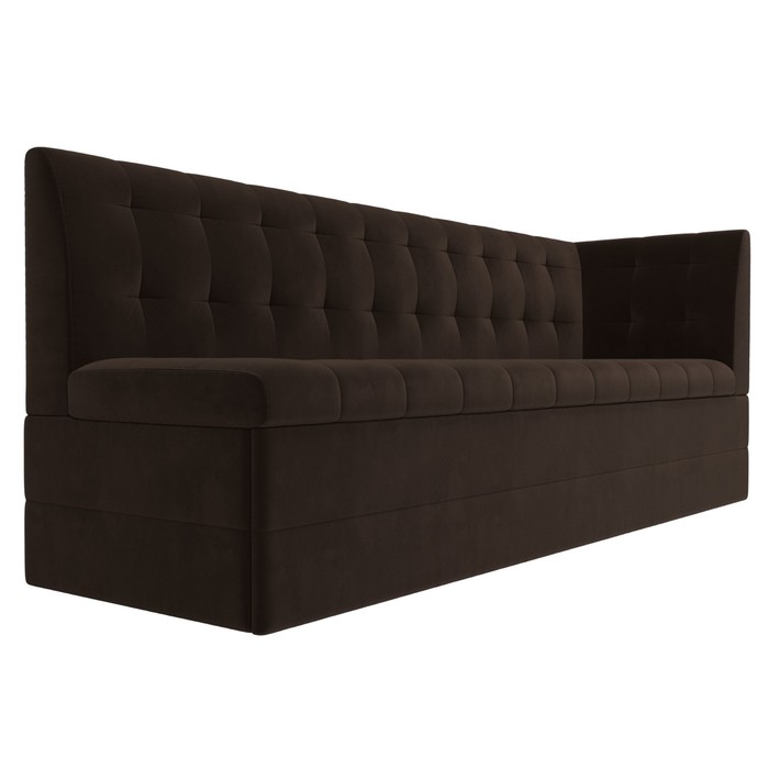 Кухонный диван «Бриз с углом», микровельвет, цвет коричневый - фото 1886475089