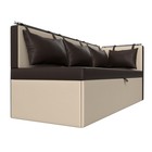 Кухонный диван «Метро с углом», механизм дельфин, правый, экокожа, цвет коричневый/бежевый - Фото 4