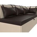 Кухонный диван «Метро с углом», механизм дельфин, правый, экокожа, цвет коричневый/бежевый - Фото 5