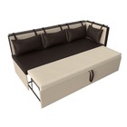Кухонный диван «Метро с углом», механизм дельфин, правый, экокожа, цвет коричневый/бежевый - Фото 6