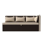 Кухонный диван «Метро с углом», механизм дельфин, экокожа, цвет бежевый / коричневый - Фото 2