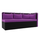 Кухонный диван «Метро с углом», механизм дельфин, микровельвет, цвет фиолетовый / чёрный - Фото 1