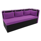 Кухонный диван «Метро с углом», механизм дельфин, микровельвет, цвет фиолетовый / чёрный - Фото 2