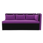 Кухонный диван «Метро с углом», механизм дельфин, микровельвет, цвет фиолетовый / чёрный - Фото 3