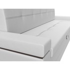 Кухонный прямой диван «Деметра», механизм дельфин, экокожа, цвет белый - фото 298449158
