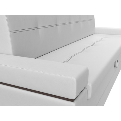 Кухонный прямой диван «Деметра», механизм дельфин, экокожа, цвет белый