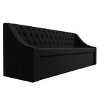 Кухонный прямой диван «Мерлин», механизм дельфин, микровельвет, цвет чёрный - Фото 3