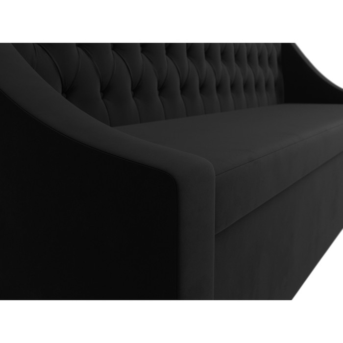 Кухонный прямой диван «Мерлин», механизм дельфин, микровельвет, цвет чёрный - фото 1907090266