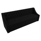 Кухонный прямой диван «Мерлин», механизм дельфин, микровельвет, цвет чёрный - Фото 5