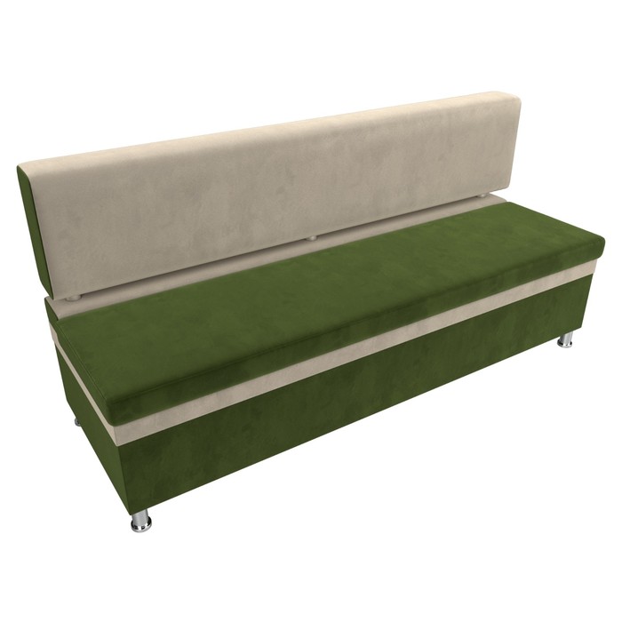 Кухонный прямой диван «Стайл», микровельвет, цвет зелёный / бежевый - фото 1907090317