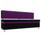 Кухонный прямой диван «Стайл», микровельвет, цвет чёрный / фиолетовый - фото 2167397