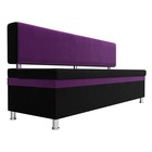 Кухонный прямой диван «Стайл», микровельвет, цвет чёрный / фиолетовый - Фото 3