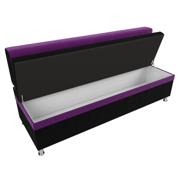 Кухонный прямой диван «Стайл», микровельвет, цвет чёрный / фиолетовый - фото 1907090348