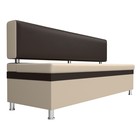 Кухонный прямой диван «Стайл», экокожа, цвет бежевый / коричневый - Фото 3