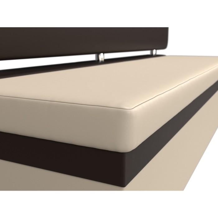 Кухонный прямой диван «Стайл», экокожа, цвет бежевый / коричневый - фото 1926068423