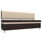 Кухонный прямой диван «Стайл», экокожа, цвет коричневый / бежевый - фото 2167421