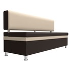 Кухонный прямой диван «Стайл», экокожа, цвет коричневый / бежевый - Фото 3