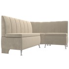 Кухонный угловой диван «Кантри», микровельвет, цвет бежевый - Фото 3
