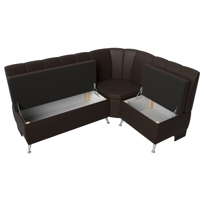 Кухонный угловой диван «Кантри», экокожа, цвет коричневый - фото 1907090431
