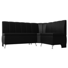 Кухонный угловой диван «Кантри», экокожа, цвет чёрный