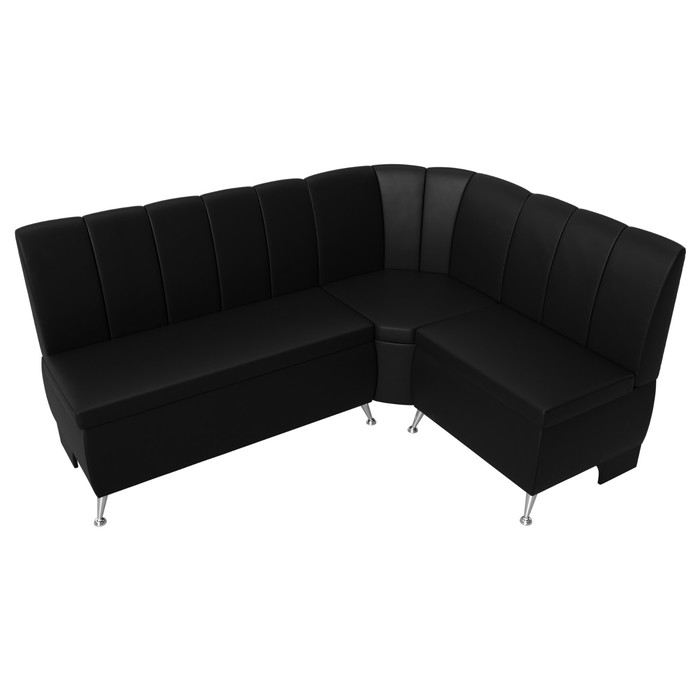Кухонный угловой диван «Кантри», экокожа, цвет чёрный - фото 1907090438