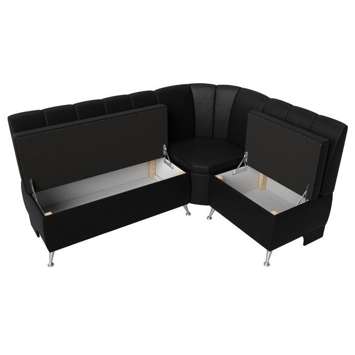 Кухонный угловой диван «Кантри», экокожа, цвет чёрный - фото 1907090439