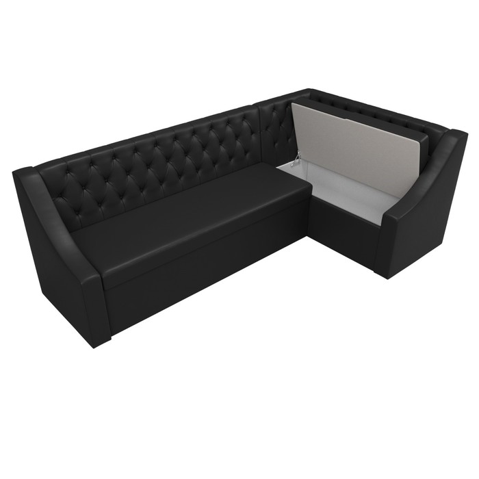 Кухонный угловой диван «Мерлин», механизм дельфин, экокожа, цвет чёрный - фото 1887957607