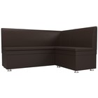 Кухонный угловой диван «Уют», экокожа, цвет коричневый - фото 298449435