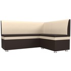Кухонный угловой диван «Уют», экокожа, цвет коричневый / бежевый - Фото 1