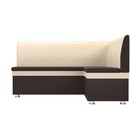 Кухонный угловой диван «Уют», экокожа, цвет коричневый / бежевый - Фото 2