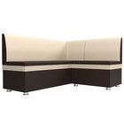 Кухонный угловой диван «Уют», экокожа, цвет коричневый / бежевый - Фото 3