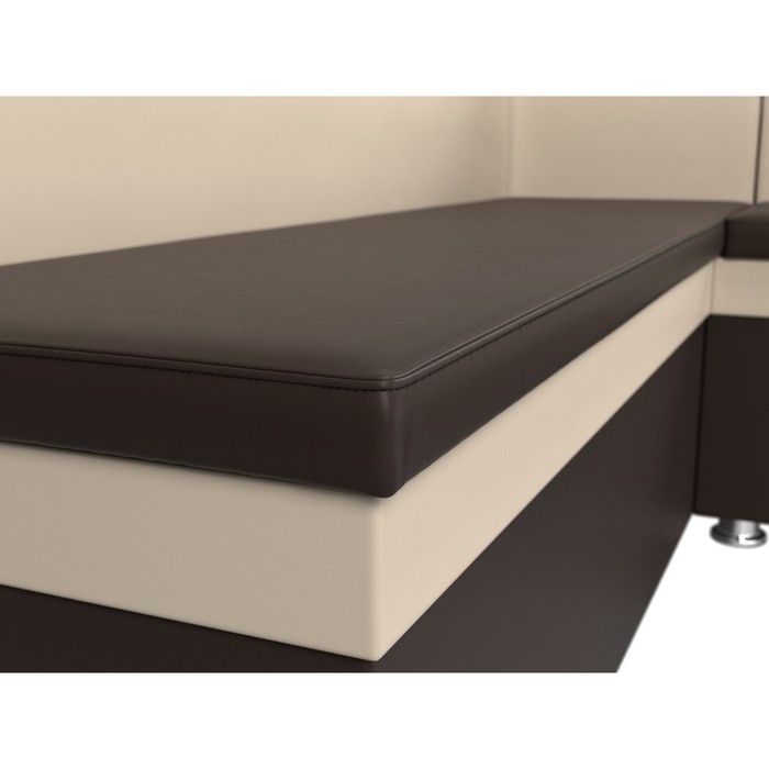 Кухонный угловой диван «Уют», экокожа, цвет коричневый / бежевый - фото 1886475435