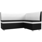 Кухонный угловой диван «Уют», экокожа, цвет чёрный / белый - фото 298449450