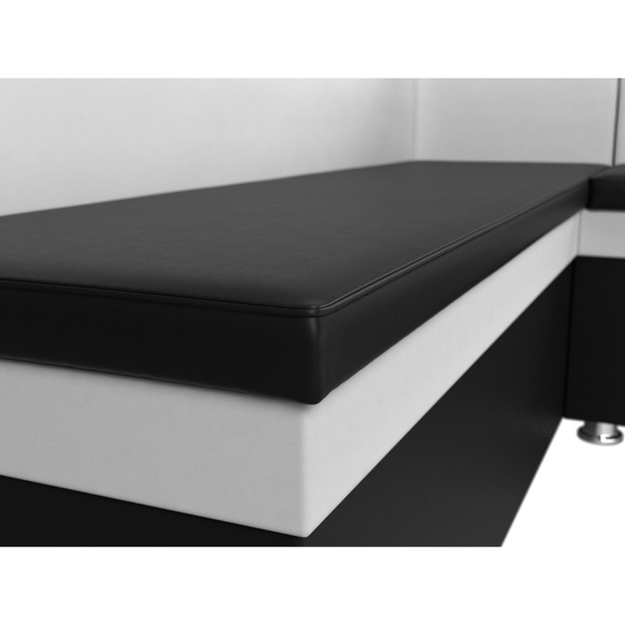 Кухонный угловой диван «Уют», экокожа, цвет чёрный / белый - фото 1907090490