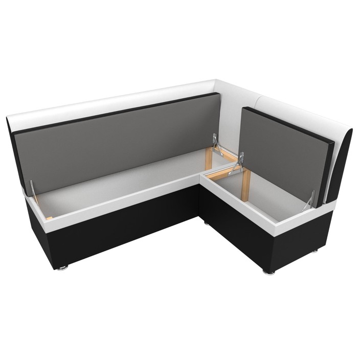 Кухонный угловой диван «Уют», экокожа, цвет чёрный / белый - фото 1907090492