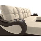 П-образный диван «Меркурий», еврокнижка, микровельвет, экокожа, цвет бежевый / коричневый - Фото 8