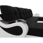 П-образный диван «Меркурий», механизм еврокнижка, микровельвет, экокожа, цвет чёрный/белый - Фото 8