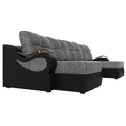 П-образный диван «Меркурий», механизм еврокнижка, рогожка, экокожа, цвет серый / чёрный - Фото 3
