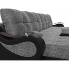 П-образный диван «Меркурий», механизм еврокнижка, рогожка, экокожа, цвет серый / чёрный - Фото 8
