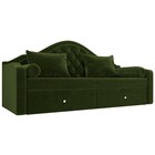 Прямой детский диван «Сойер», механизм выкатной, микровельвет, цвет зелёный - фото 109839140