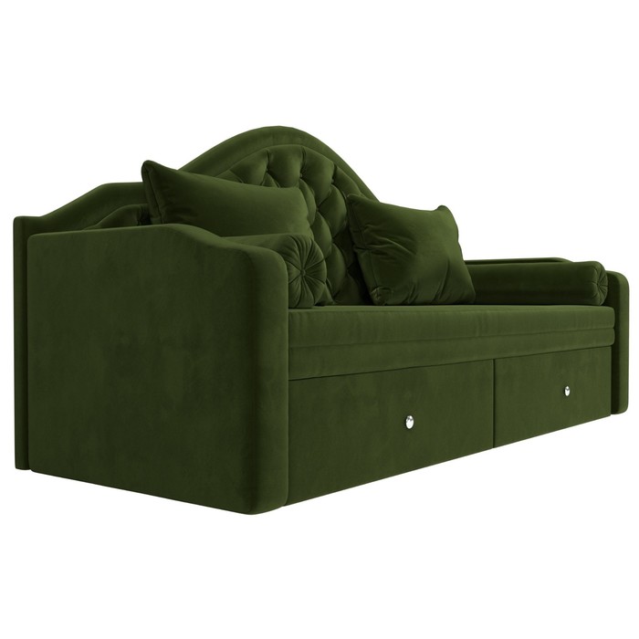 Прямой детский диван «Сойер», механизм выкатной, микровельвет, цвет зелёный - фото 1926068549