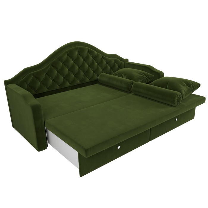 Прямой детский диван «Сойер», механизм выкатной, микровельвет, цвет зелёный - фото 1926068553