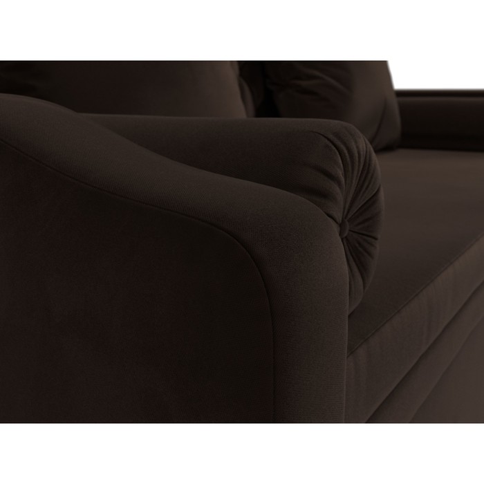 Прямой детский диван «Сойер», механизм выкатной, микровельвет, цвет коричневый - фото 1905641327
