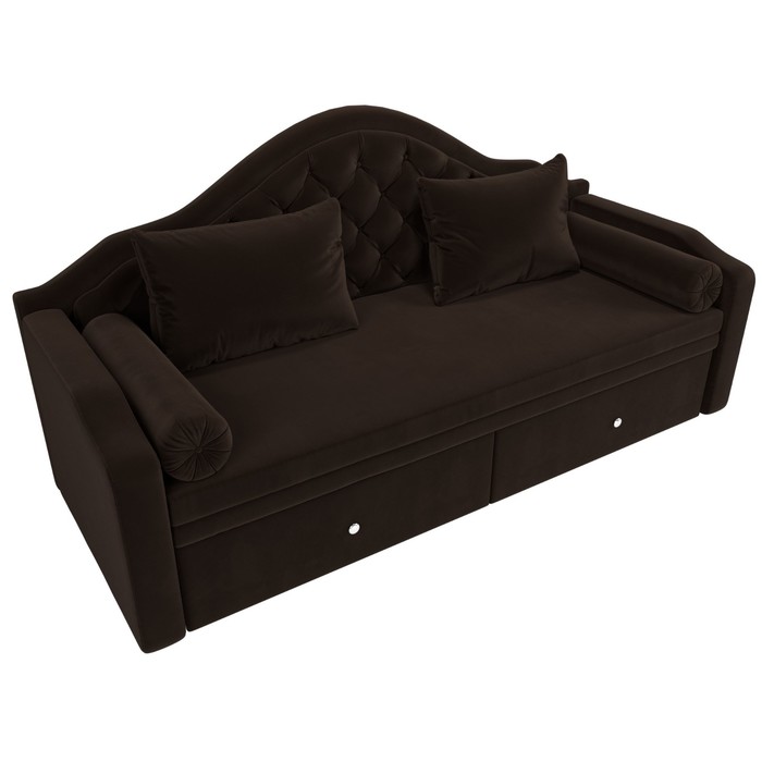 Прямой детский диван «Сойер», механизм выкатной, микровельвет, цвет коричневый - фото 1926068560