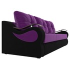 Прямой диван «Меркурий еврокнижка», еврокнижка, микровельвет, цвет фиолетовый / чёрный - Фото 3